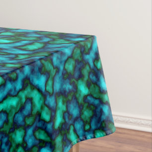 Toalha De Mesa Padrão Abstrato azul e verde