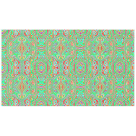 Toalha De Mesa Padrão Abstrato Laranja e Verde Lima Retrô