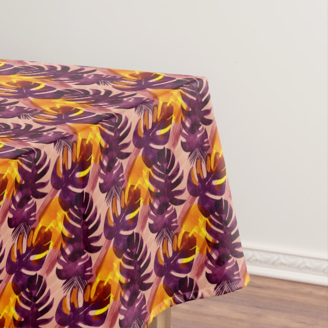 Toalha De Mesa Padrão abstrato simples com folhas de monstera, f (Posição Original)