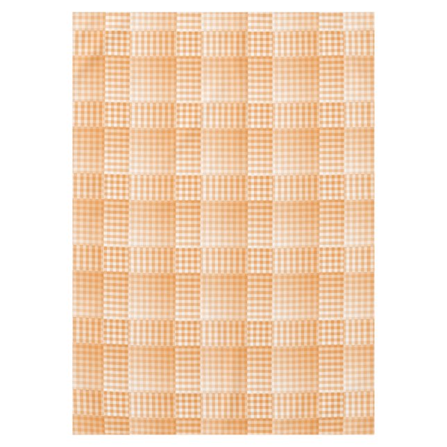Toalha De Mesa Padrão Abstrato Xadrez Laranja Branco (Frente)