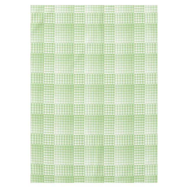 Toalha De Mesa Padrão Abstrato Xadrez Verde Branco (Frente)