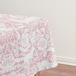 Toalha De Mesa Padrão Animal da Floresta Floral Rosa rosa