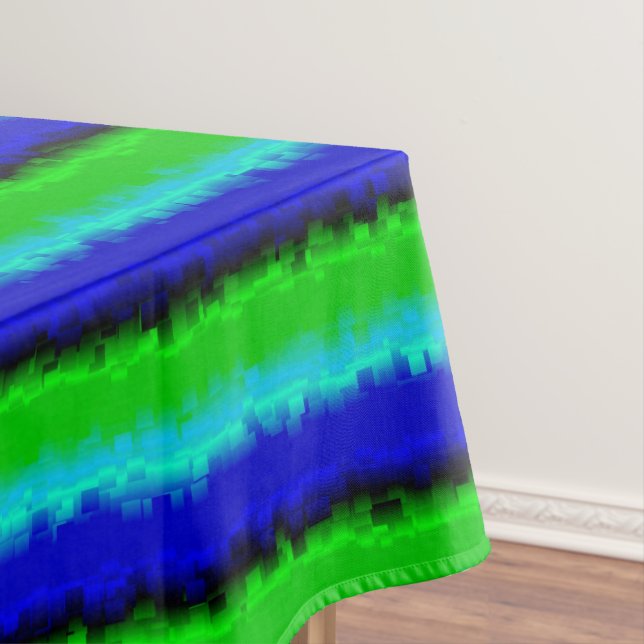 Toalha De Mesa Padrão arco-íris 3D abstrato azul verde (Posição Original)