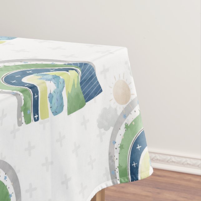 Toalha De Mesa Padrão arco-íris de aquarela (Posição Original)