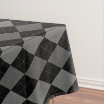 Padrão Argyle Preto e Cinza Carvão