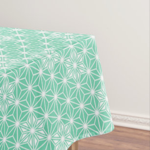 Toalha De Mesa Padrão Asanoha japonês - aqua claro