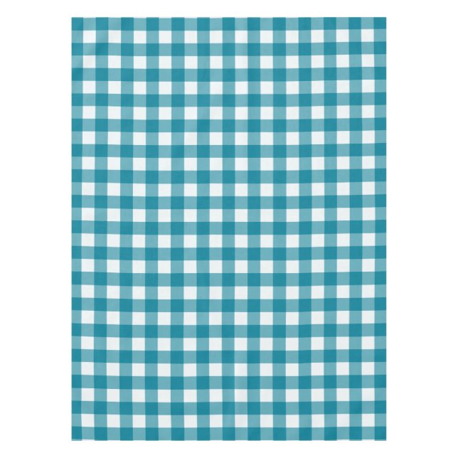 Toalha De Mesa padrão azul xadrez (Frente)