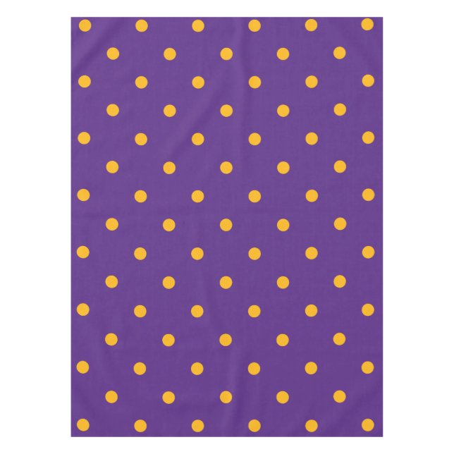 Toalha De Mesa Padrão Bolinhas pequeno: Roxo e Dourado (Frente)