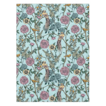 Padrão botânico em azul estilo retrô