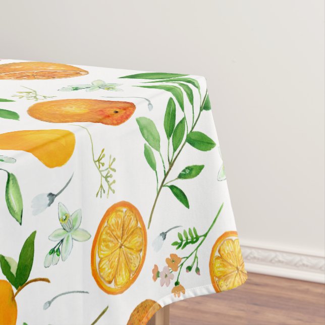 Toalha De Mesa Padrão Botânico Floral de Citrus Summer (Posição Original)