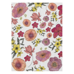 Toalha De Mesa Padrão Botânico wc Papel OG Coral Rosa Amarelo 10