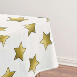 Toalha De Mesa Padrão branco das estrelas douradas Elegantes