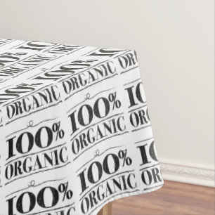 Toalha De Mesa Padrão Branco Preto Orgânico de 100%
