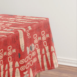Toalha De Mesa Padrão Branco Vermelho Negro Vermelho Retroativo
