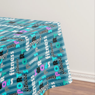 Toalha De Mesa padrão brilhante de texto de malhação desportiva