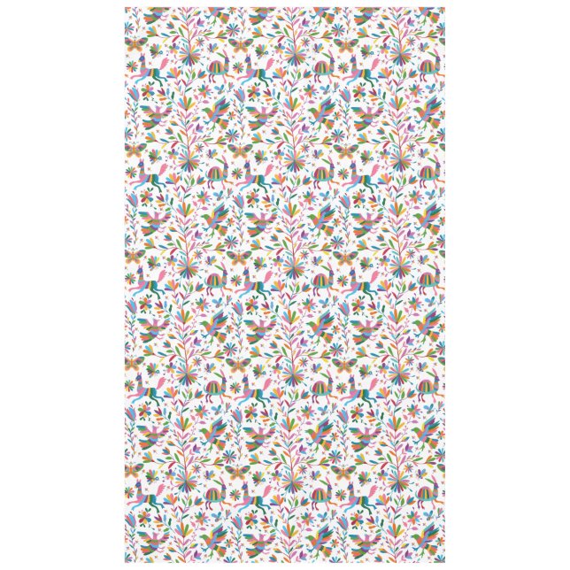 Toalha De Mesa Padrão Brilhante do estilo Otomi mexicano (Frente)