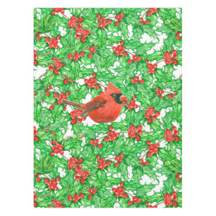Toalha De Mesa Padrão cardinal e de coloração da água da baga