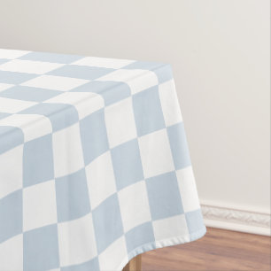 Toalha De Mesa Padrão Checado Azul Branco Retroiluminado