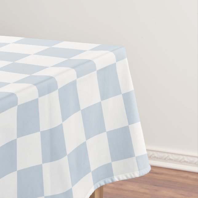 Toalha De Mesa Padrão Checado Azul Branco Retroiluminado (Posição Original)