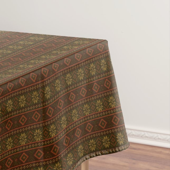 Toalha De Mesa Padrão clássico de outono/ilhas justas/cores traba (Posição Original)