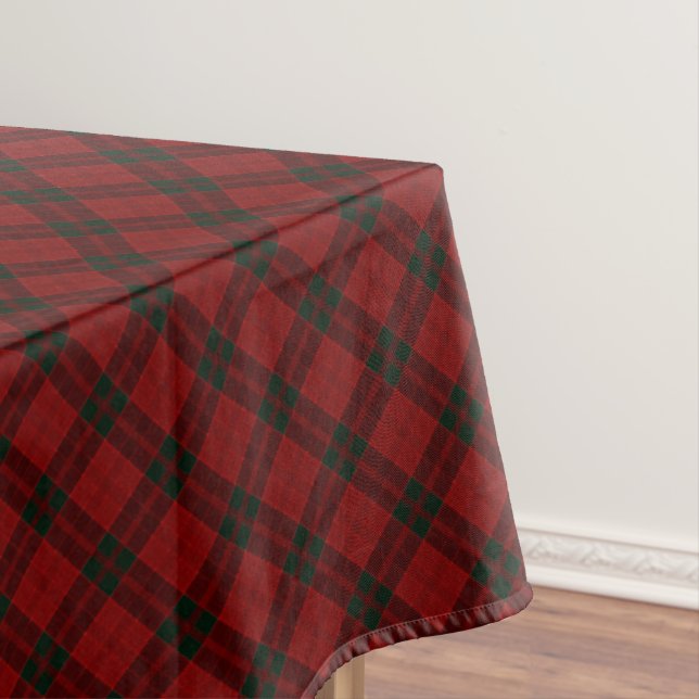 Toalha De Mesa Padrão Clássico de Tartan Vermelho e Verde de Féri (Posição Original)