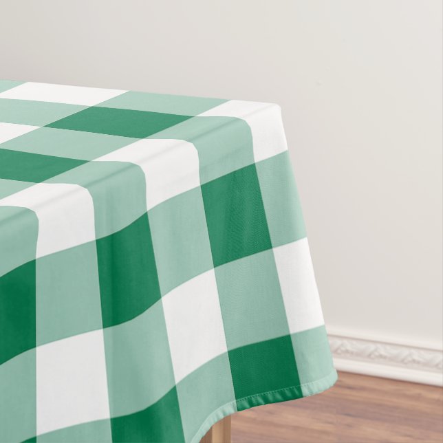 Toalha De Mesa Padrão Clássico de Xadrez Verde (Posição Original)