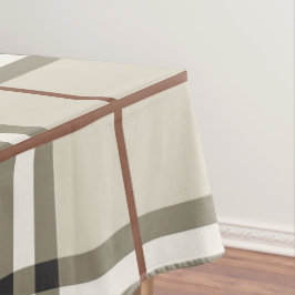 Toalha De Mesa Padrão Clássico Xadrez Neutro Aconchegante