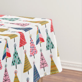 Toalha De Mesa Padrão Colorido das Árvores de Férias Modernas
