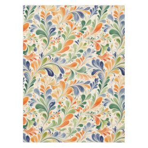 Toalha De Mesa Padrão Colorido De Folha De Paisley Inspirado Na V