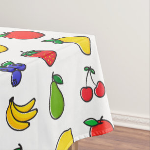 Toalha De Mesa Padrão Colorido de Frutas Mistas