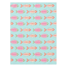 Toalha De Mesa Padrão Colorido de Peixes de Verão Costeiro
