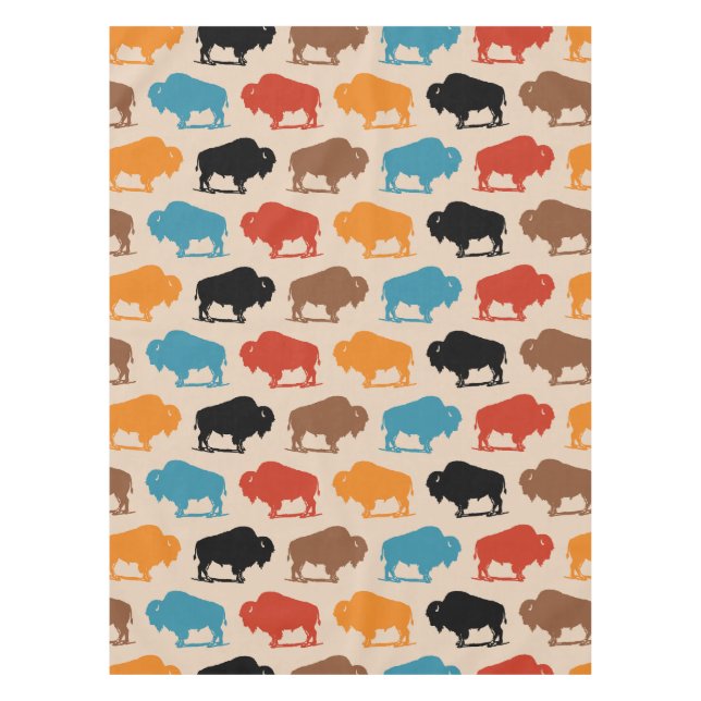 Toalha De Mesa Padrão Colorido do Sudoeste de Buffalo (Frente)