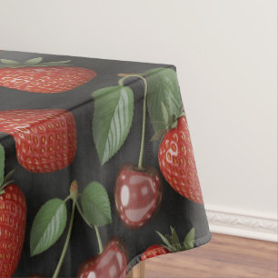 Toalha De Mesa Padrão contínuo com Morangos e Cerejas