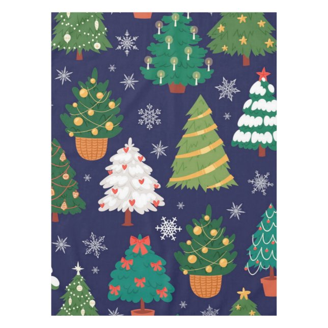 Toalha De Mesa Padrão da árvore de Natal (Frente)
