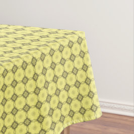 Toalha De Mesa Padrão da Praça do Diamante Amarelo e Cinza
