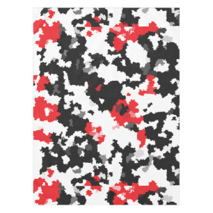 Toalha De Mesa Padrão De Abstrato Branco E Preto Vermelho Cristal