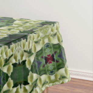 Toalha De Mesa Padrão de Abstrato de Flor de Foxglove cremoso