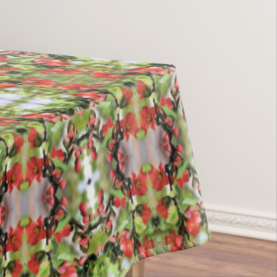 Toalha De Mesa Padrão de Abstrato de Flores de Brilho Vermelho de
