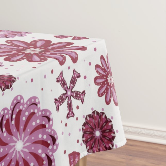 Toalha De Mesa Padrão de Abstrato de Pastel Roxo (Posição Original)