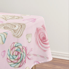 Toalha De Mesa Padrão de Aquarela Rosa-doce