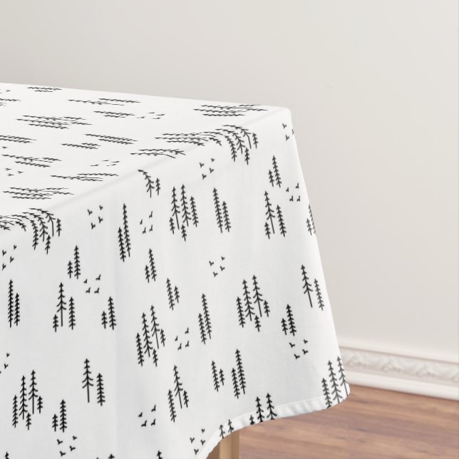 Toalha De Mesa Padrão de Arte da Linha da Floresta (Posição Original)