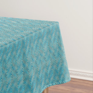 Toalha De Mesa Padrão de arte de ondas azuis turquesa aqua elegan