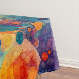 Toalha De Mesa Padrão de Arte Fractal Laranja Roxo Turquesa Vibra