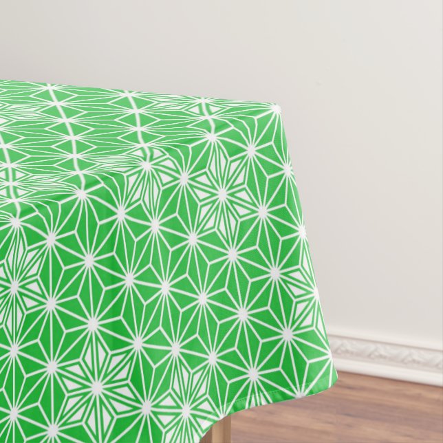 Toalha De Mesa Padrão de Asanoha japonês - verde-jade (Posição Original)