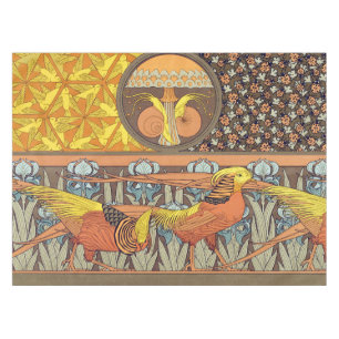 Toalha De Mesa Padrão de Ave da Natureza em Arte Nova Francês Ant