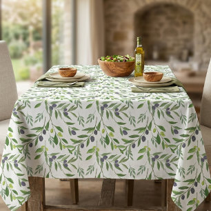 Toalha De Mesa Padrão de azeite aquarela