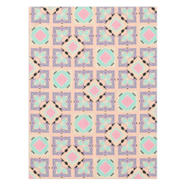 Toalha De Mesa Padrão de Azulejo Geométrico Pastel | Rosa Lilás R
