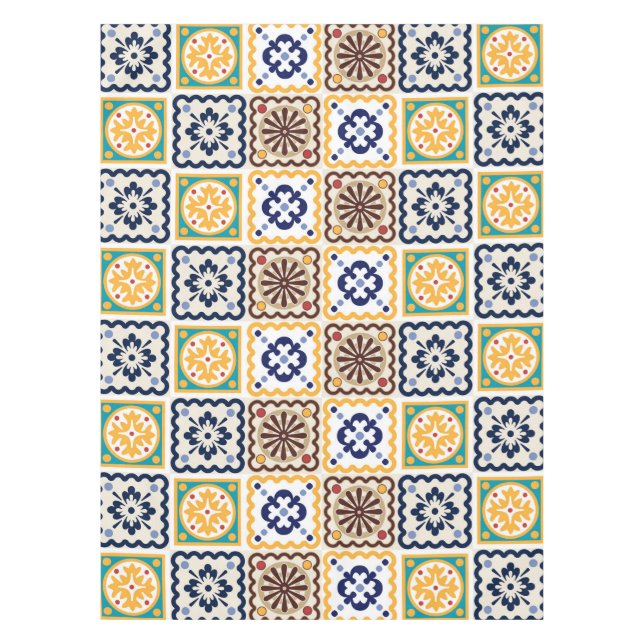 Toalha De Mesa Padrão de azulejos classificados (Frente)