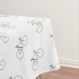 Toalha De Mesa Padrão de Bicicleta no Elegante Branco Clássico