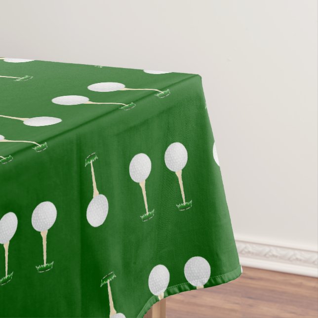 Toalha De Mesa Padrão de bolas de golfe em verde (Posição Original)